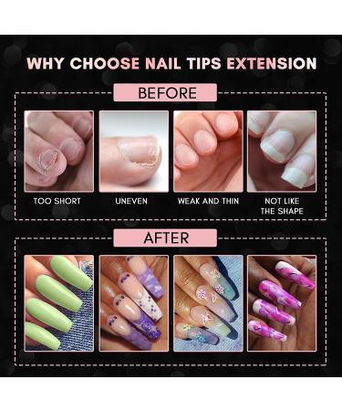 Makartt Clear Coffin Nail Tips - 500pcs Full Cover Press on Nails for Easy Extension & Manicure - 10 Sizes Acrylic False Nails for Gel Polish & Nail Art - Buy Online on GoSupps.com