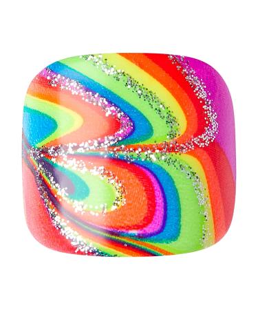 KISS imPRESS Sugarpop Square Press-On Pedicure Nail Kit | Glittery Multicolored Toenails + Prep Pad, Nail File, Cuticle Stick, 24 Nails - Buy Online on GoSupps.com