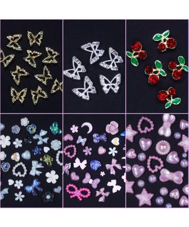 Shop Pink 3D Flower Nail Gems & Charms | Assorted Rhinestone Nail Art Accessories for DIY - International Shipping - Buy Online on GoSupps.com