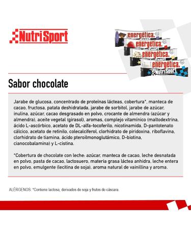  Nutrisport Nutrisport Energy Bar 24 x 44g Chocolate - Buy Online on GoSupps.com