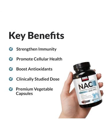 Force Factor NAC Supplement - N-Acetyl Cysteine 600mg for Immune Support | 200 Vegetable Capsules - Shop Now - Buy Online on GoSupps.com