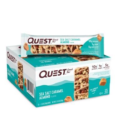 Quest Nutrition Sea Salt Caramel Almond Snack Bar, High Protein, Low Carb, Gluten Free, Keto Friendly, 12-Count 12 Count (Pack of 1) Sea salt caramel