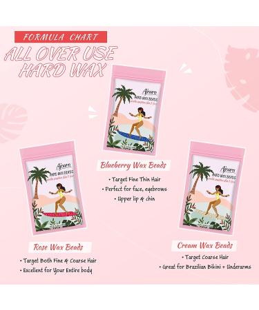 300g Ajoura Wax Beads for Hair Removal Kit - Hard Wax for Full Body, Brazilian, Face, Armpit, Leg, Back, Chest - At-Home Waxing Beads for Women & Men (Pink/Off-White/Blue) - Buy Online on GoSupps.com