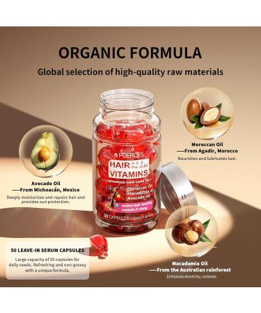 Premium Hair Serum Capsules with Argan Avocado & Macadamia Oils - Vitamins A C E & B5 - 150 Count - International Shipping - Buy Online on GoSupps.com