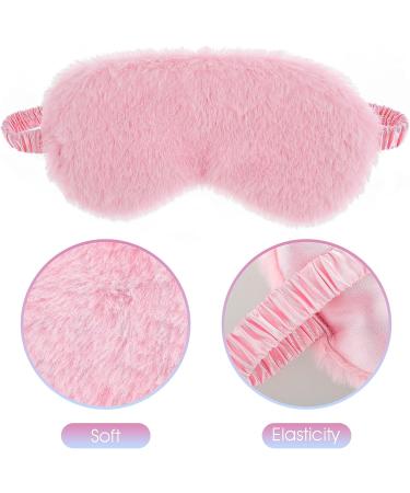 Plush Eye Mask Set - Soft Satin Sleep Masks for Men & Women | Comfortable Synthetic Fur Eye Covers (White & Pink) - Perfect Gift for Relaxation - Buy Online on GoSupps.com