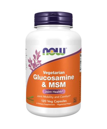 NOW Supplements, Glucosamine & MSM (GreenGrown Glucosamine), Vegetarian, 120 Veg Capsules 120 Count (Pack of 1) - Buy Online on GoSupps.com