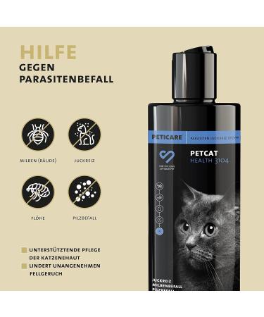 Peticare Cat Care Shampoo Effective Itch Relief Mites & Flea Treatment Deodorizes Fur Maintains Healthy Skin 500ml - Buy Online on GoSupps.com