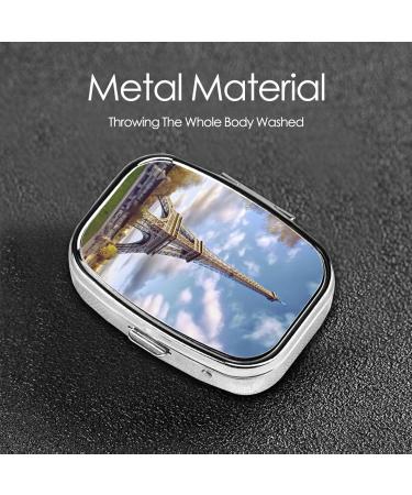 Eiffel Tower Small Pill Case - 2 Compartment Travel Pill Box Organizer | Cute Purse Gift Idea - Buy Online on GoSupps.com