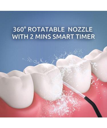 Water Flosser Cordless - Rechargeable Dental Oral Irrigator with 3 Modes 4 Jet Tips & 300ml Tank IPX7 Waterproof for Home & Travel - Buy Online on GoSupps.com