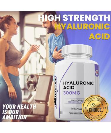 Triple Strength Hyaluronic Acid Capsules 300mg - 6 Months Supply - 180 Capsules - Hyaluronic Acid Supplement - Buy Online on GoSupps.com