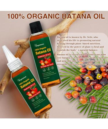 Organic Batana Oil 2 Pack for Hair Growth | Rosemary & Vitamin E Blend | Boost Thickness & Nourish Scalp - 6.76 fl. oz - Buy Online on GoSupps.com