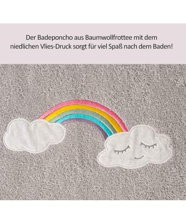 Smithy Bath Poncho for Kids | Rainbow Cloud Design | 100% Cotton Terry Cloth Hooded Towel | Unisex Baby & Toddler | One Size Grey - Buy Online on GoSupps.com