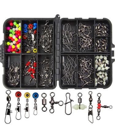 160 STK fishing vertebrae with fishing vertebrae Snaps contain ball bearing vertebrae barrel snaps fishing cord hook connection clips 3-ways triple swivel fishing pearls fishing accessories for salt water fresh water