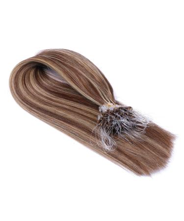 Micro -Ring/Loop Hair Extensions (#4/24 Set - 60 cm - 250 strands - 0.5g) 100% remy real hair hair extension micro ring remy quality very easy to use - by hair professional