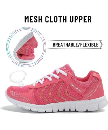 DUOYANGJIASHA Women's Athletic Sneakers Lace Up Comfort Sports Shoes 8.5 Rose Red - Buy Online on GoSupps.com