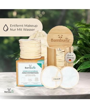 Shop Bambuna 18 pcs Reusable Cotton Pads Set | Eco-Friendly Bamboo Box & Washing Bag | Sustainable Makeup Towels Made in Germany - Buy Online on GoSupps.com