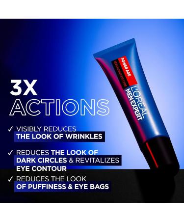 L'Or al Paris Men Expert Power Age Revitalizing Eye Care with Hyaluronic Acid Reduces the Look of Wrinkles Dark Circles & Eye Bags 15 mL Eye Cream 15ml - Buy Online on GoSupps.com