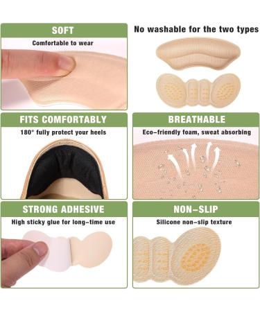 Heel Pads Inserts for Shoes - 7 Pairs High Heel Grips & Metatarsal Pads for Foot Pain Relief | Reusable Cushions for Men & Women - Buy Online on GoSupps.com