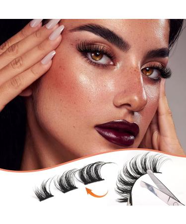 JIMIRE False Eyelashes Wispy Cat Eye Eyelashes 5D Faux Mink Lashes Fluffy 16mm Fake Eyelashes Pack Natural Look Strip Lash 8 Pairs - Buy Online on GoSupps.com