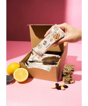 KoRo - Organic Oat Bar Lemon Poppy Seeds 15 x 60 g - Lemony-hazelnut flavor - With cashew nuts and dried morello cherries - Gluten-free and vegan - Buy Online on GoSupps.com