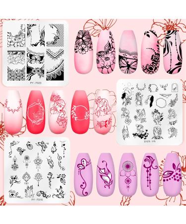 Zeukets Nail Art Stamping Templates Set - 12-Piece Nail Stamp Plates & Manicure Tools for Perfect Nail Designs - Buy Online on GoSupps.com