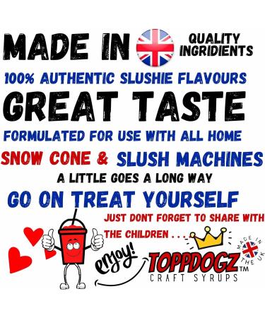 TOPPDOGZ Slush Snow Cone Syrup 1 Litre Blue Raspberry slushie slushy Blue Raspberry 1 l (Pack of 1) - Buy Online on GoSupps.com