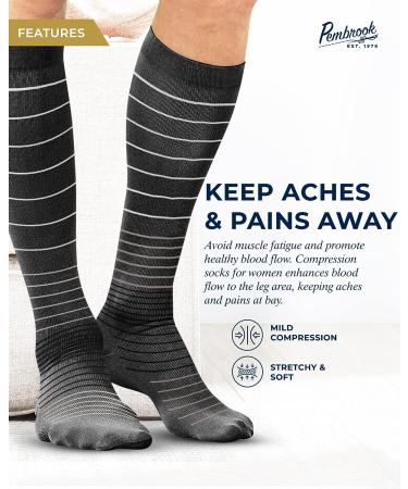 Pembrook Men's Light Compression Socks 8-15 mmHg - Large Multicolored - Buy Online on GoSupps.com