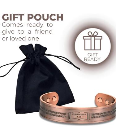 Willis Judd Philippians 4:13 Men's Copper Magnetic Bracelet - Strength Prayer Bangle for Wellness - Buy Online on GoSupps.com