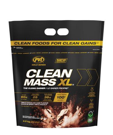 PVL Clean Mass XL | Mass Weight Gainer - Real food ingredients - complete Protein powder (10LBS Triple Chocolate Cake) Triple Chocolate Cake 10LBS