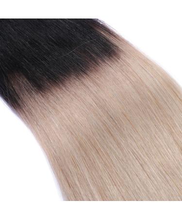 Premium Keratin Bonding U-Tip Extensions - #1B/Gray Ombre - 40cm 100 Strands 100% Remy Real Hair by Novon Hair Extensions - Buy Online on GoSupps.com
