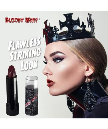 Professional Hollywood Bloody Mary Lipstick - Long Lasting Gothic Style for Halloween - Rich Blood Red Pigment - Buy Online on GoSupps.com