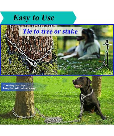 ZENGSUSU Heavy Duty Stainless Steel Dog Chains for Outside 16ft Tie Out Cable with Swivel Hook for Medium or Large Dogs Chew Proof Dog Lead for Yard or Camping - Buy Online on GoSupps.com