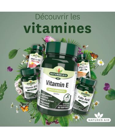 Natures Aid Vitamin E 200iu 60 Softgels (Natural Source Vitamin E Protects Cells from Oxidative Stress Made in the UK) 60 count (Pack of 1) - Buy Online on GoSupps.com