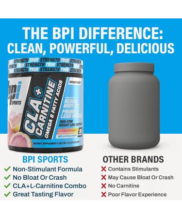 BPI Sports CLA+Carnitine CLA L Carnitine & Linoleic Acid L Carnitine Supplement for Weight Loss Metabolism & Lean Muscle Caffeine Free Pink Lemonade 50 Servings 12.34 oz - Buy Online on GoSupps.com