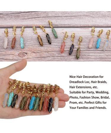 Dreadlocks Jewelry Set - Handmade Crystal & Wood Bead Hair Accessories in Gold - Buy Online on GoSupps.com
