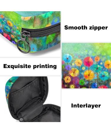 Floral Watercolor Menstruation Pad Bag with Zipper | Women's Tampon & Napkin Bag | Stylish Collective Bags for Girls - Buy Online on GoSupps.com