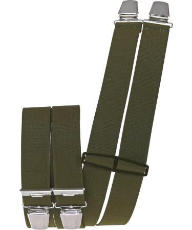 Harrys-Collection Men's Suspenders 4 Extra Strong Clips Plain One Size Khaki