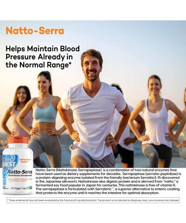 Doctor's Best Natto-Serra 90 Veggie Caps - Natural Enzyme Support & Heart Health - Buy Online on GoSupps.com