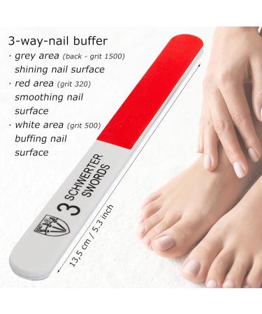 3 Swords Germany - Brand quality SAPPHIRE NAIL FILE SET (5 pcs.) with 3-way nail buffer (1 pc.) manicure pedicure finger & toe nail care by 3 Swords Made in Solingen (210) Nail File (5 Pcs.) - Buy Online on GoSupps.com