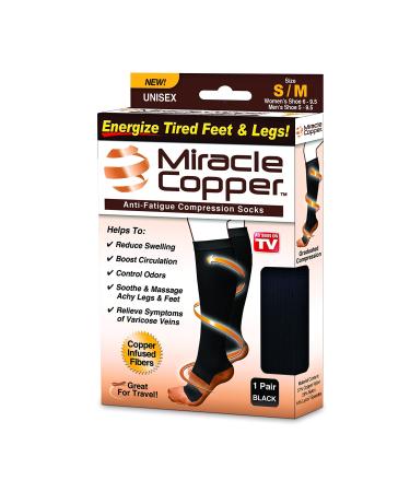 Miracle anti-fatigue compression stockings with copper size S/M