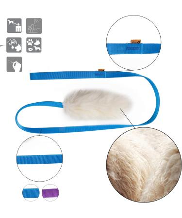 Premium Dingo Dog Toys - Real Lambskin Grip Toys for Training & Motivation - Blue Long Handle 15583 - Buy Online on GoSupps.com