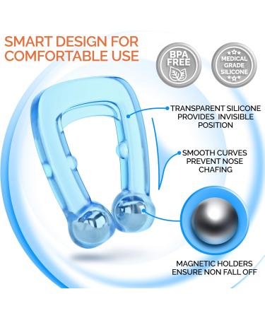 Silicone Magnetic Anti Snoring Nose Clips - 5 Pack Snoring Solution - Comfortable Nasal Dilator for Effective Snore Relief - Buy Online on GoSupps.com
