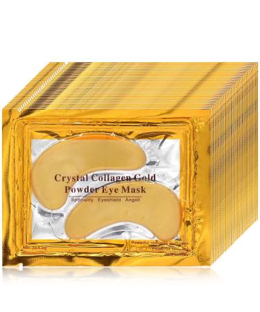 30 Pairs 24K Gold Under Eye Mask Moisturizing Long Lasting Crystal Collagen Under Eye Gel Pads Patches for Dark Circles and Puffy Eyes Reducing Fine Lines Under Eye Treatment for Women