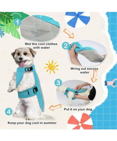 Shop Hjumarayan Cooling Vest for Dogs | Breathable Summer Dog Cooling Coat with D-Rings - Perfect for Hot Days - Size M Blue - Buy Online on GoSupps.com