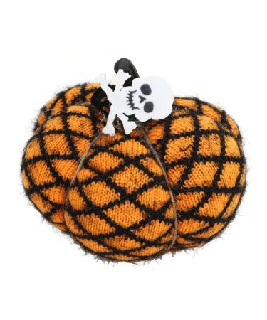 Handmade Fabric Pumpkin Halloween Pumpkin Exquisite Soft Wool Pumpkin Decorative Fabric Pumpkin Autumn Decorations(Yellow)