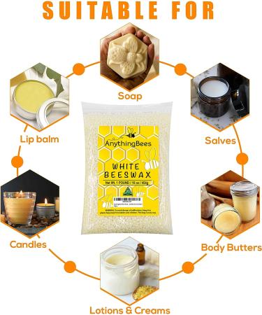 Anythingbees Handmade Beeswax Pellets - 100% Natural Pure Grade Triple Filtered Bees Wax for DIY Lip Balm Lotions & Organic Candles - Buy Online on GoSupps.com