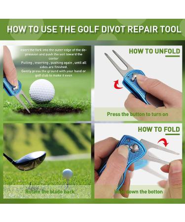 3 Pieces Golf Divot Repair Tool Stainless Steel Foldable Golf Repair Tool Magnetic Golf Ball Marker Tool with Pop Up Button Portable Golf Repair Tool Black  Red  Blue 3 - Buy Online on GoSupps.com