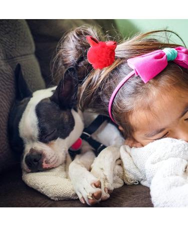 Solustre 8pcs Rabbit Ears Hair Ties for Girls | Fluffy Pom Pom Ponytail Holders | Elastic Hair Accessories for Babies & Toddlers - Buy Online on GoSupps.com