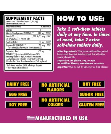HEALTH DIRECT - Qubeco Immune Support with Vitamin D3 Liposomal Vitamin C Quercetin Beta-Glucan Colostrum Zinc Selenium - Clinical Strength 56 Soft Chew Tabs - 28 Day Supply - Pineapple Zest 56 Count - Buy Online on GoSupps.com