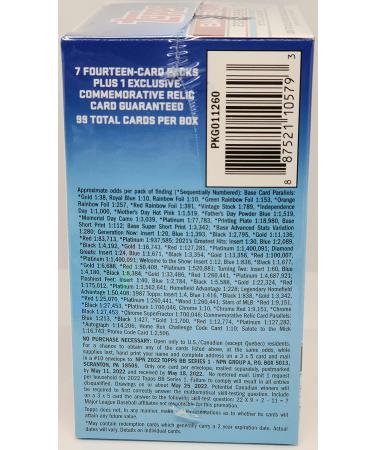2022 Topps Series 1 Baseball Trading Cards Blaster Box - 99 Cards - Buy Online on GoSupps.com